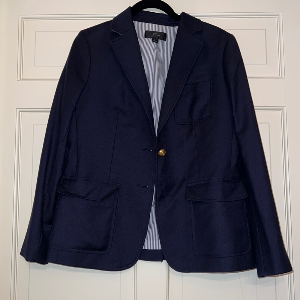 J. Crew Navy Jacket W/ Missing Button - image 1